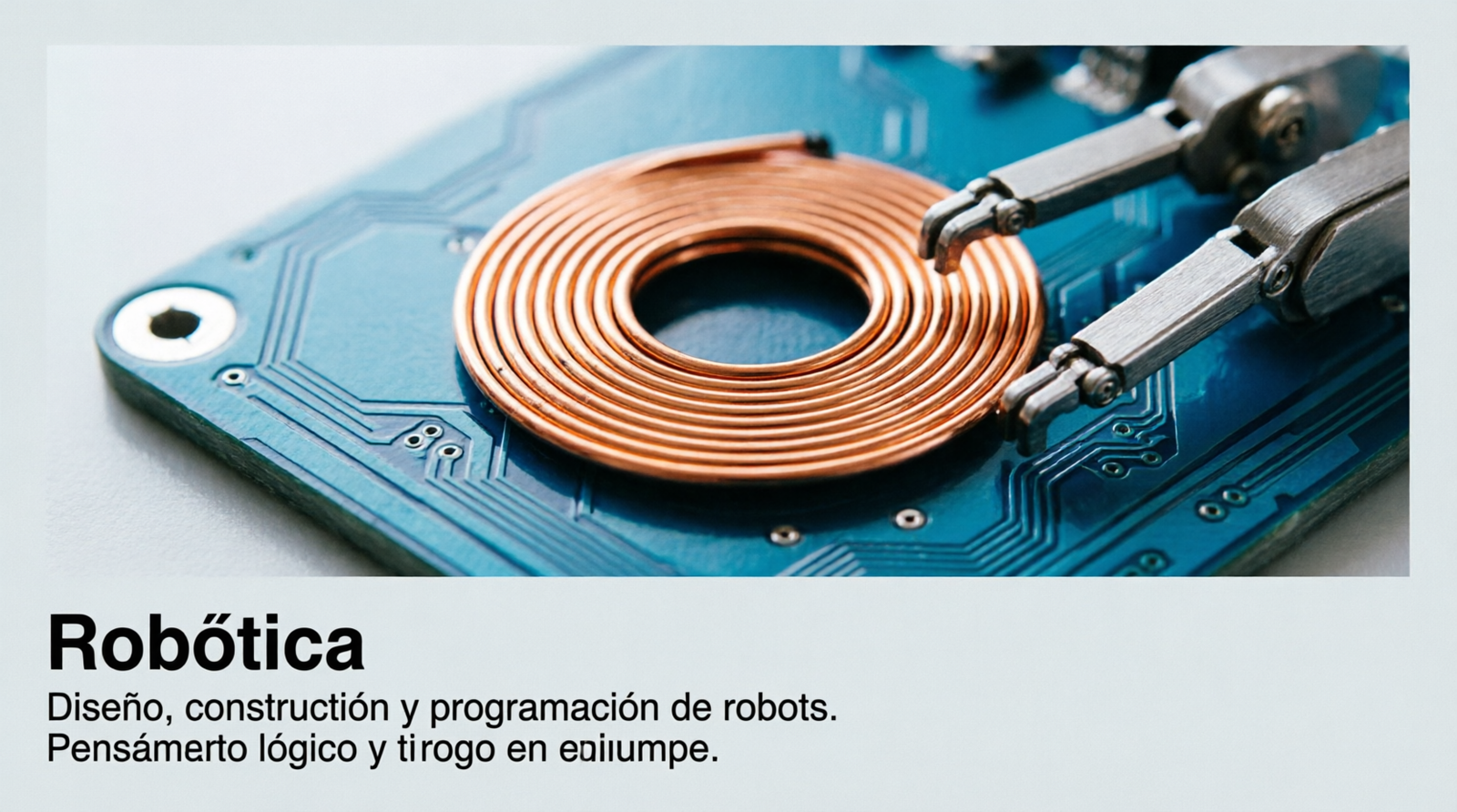 Niños construyendo robots en academia de robótica